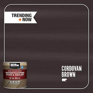 8 oz. #ST-104 Cordovan Brown Semi-Transparent Waterproofing Exterior Wood Stain and Sealer Sample