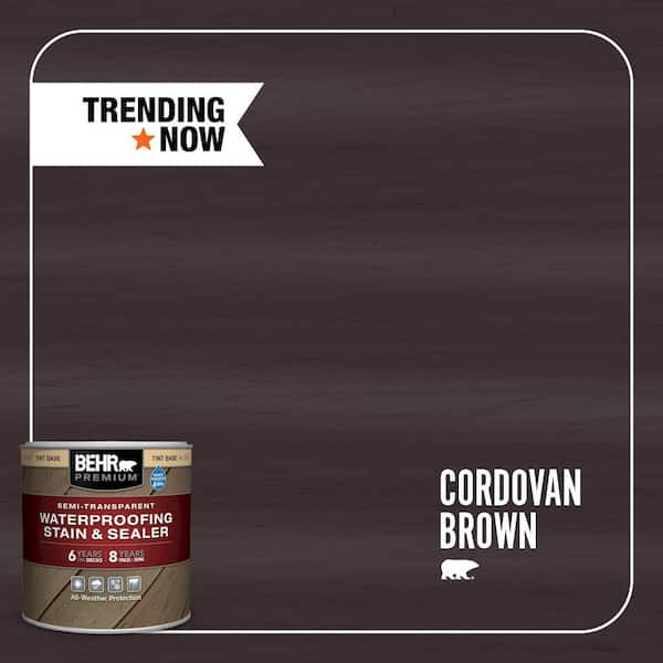 BEHR PREMIUM 8 oz. #ST-104 Cordovan Brown Semi-Transparent Waterproofing Exterior Wood Stain and Sealer Sample