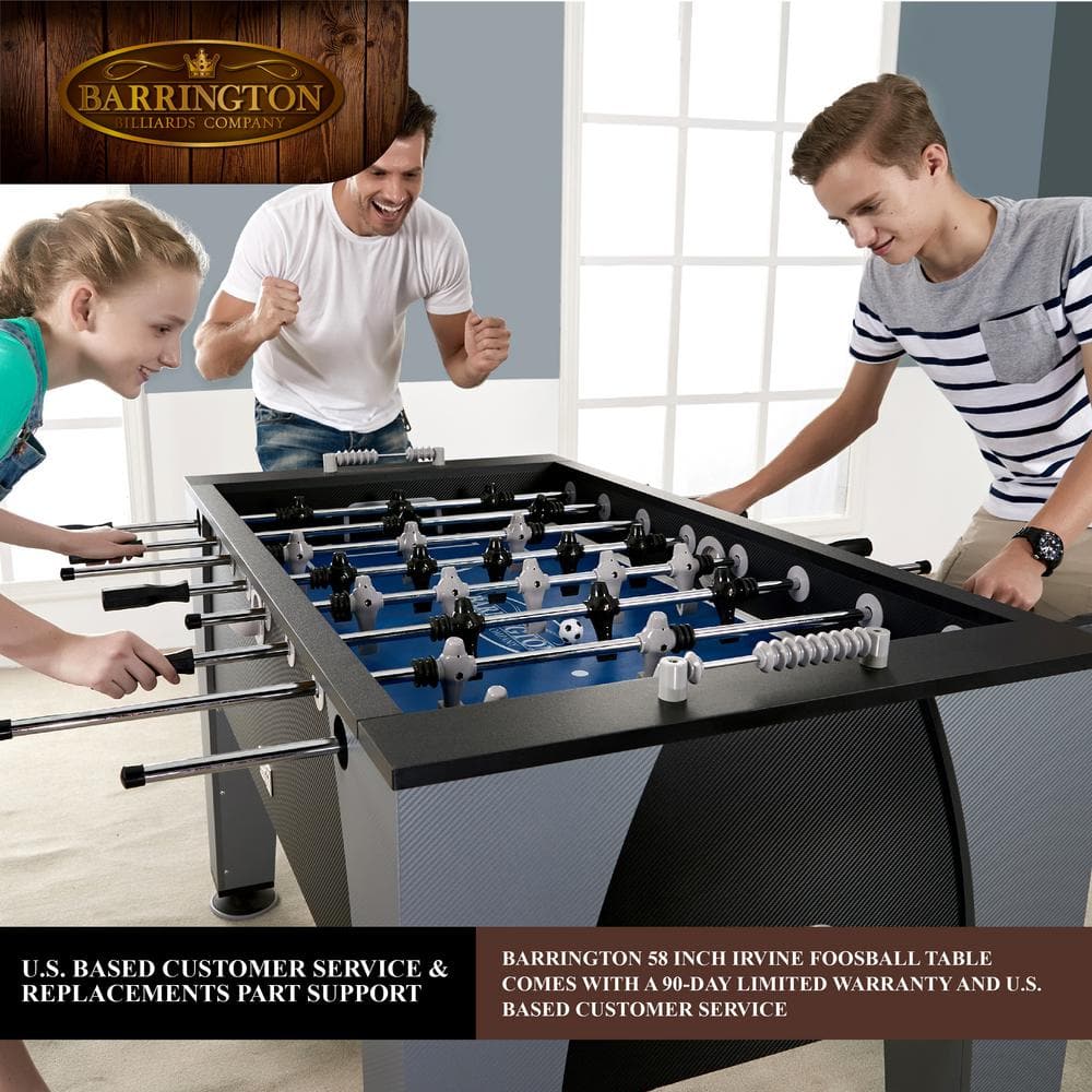 Barrington 58'' Gray Carbon Fiber Foosball Table