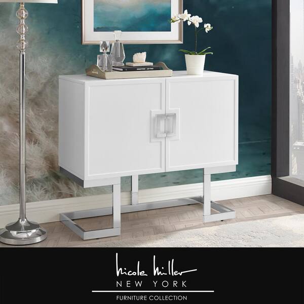 white chrome sideboard