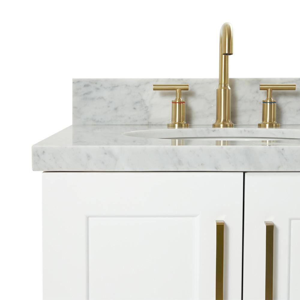 Taylor 37" White Marble Top Single Sink Vanity