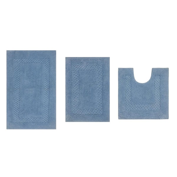 Home Weavers Inc Gradiation Bath Rug 3 PC Set - Blue