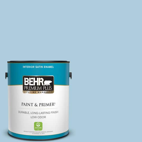 BEHR PREMIUM PLUS 1 gal. #M500-2 Early September Satin Enamel Low Odor Interior Paint & Primer