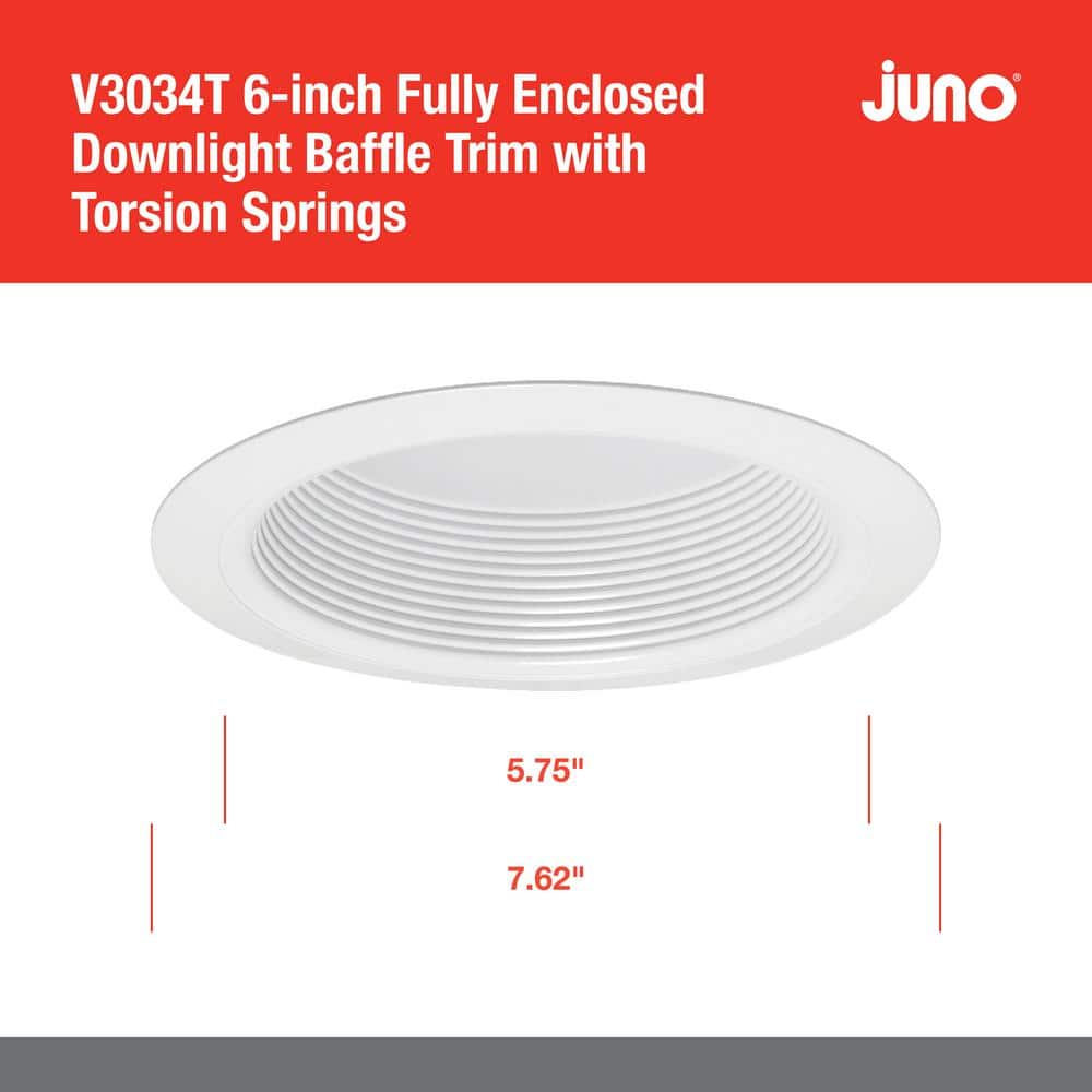 6-Inch White Aluminum LED Recessed Light Trim