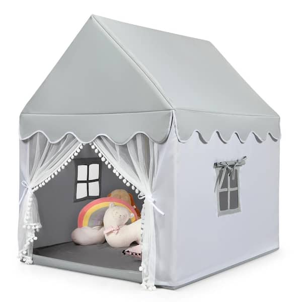 Costway Kids Play Tent Large Playhouse with Mat HW67016GR - The Home Depot