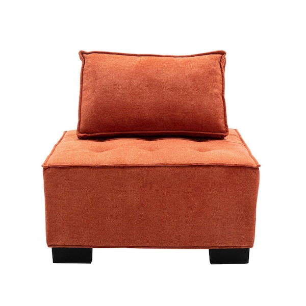 Unbranded 30 in. Orange Polyester Lazy Side Chair
