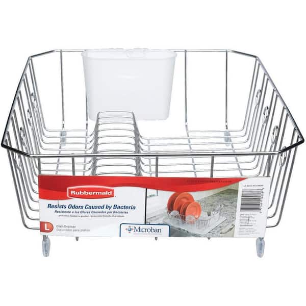 Rubbermaid Antimicrobial Large Chrome Dish Drainer