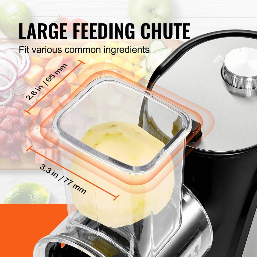Stainless Steel 250W Electric Cheese and Vegetable Slicer with 5 Blades