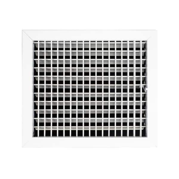 ACLAMINAIRE 14 in x 12 in Aluminum Adjustable Wall Register in White