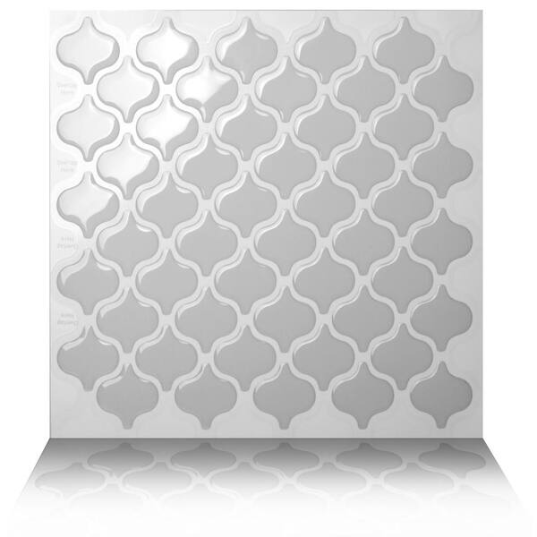 Tic Tac Tiles Damask Grigio 10 in. W x 10 in. H Peel and Stick Self-Adhesive Decorative Mosaic Wall Tile Backsplash (10-Tiles)