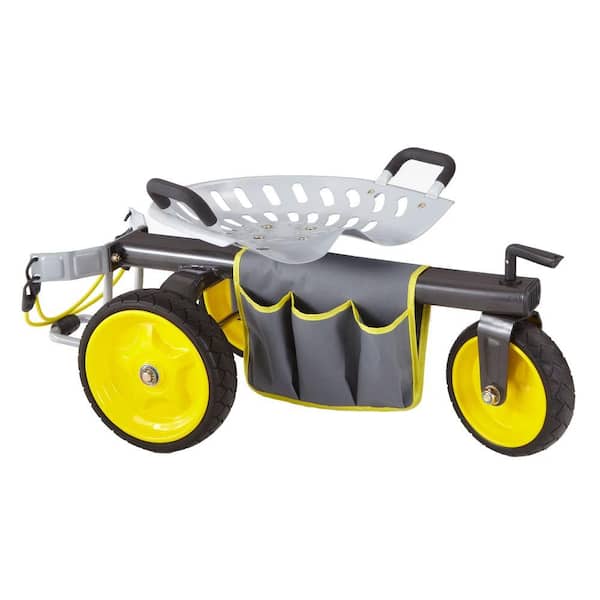 Gorilla Carts Rolling Garden Scooter, Garden Work Stool