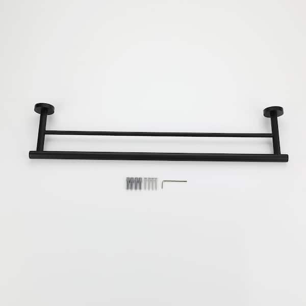1-Pack 23.6 in. Wall Mounted Towel Bar in Matte Black