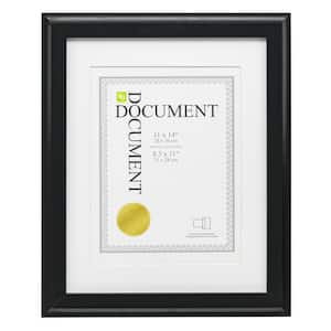 Oxford Wood Document Frame - Black, 11" by 14" Matted for 8.5" by 11", 8-Pack