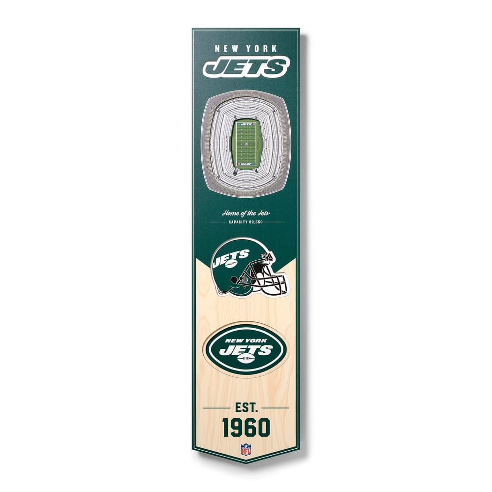 Fan Creations New York Jets Frameless 12-in H x 6-in W Sports MDF