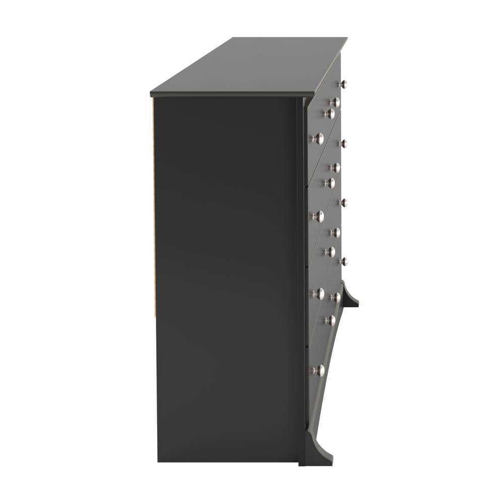 Modern Sonoma 8-Drawer Black Dresser with Sleek Laminate Finish