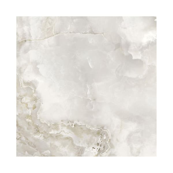 Giorbello Italian Onyx 24 in. x 24 in. x 8mm Marble Look Porcelain Floor and Wall Tile-White (5 PCS, 19.38 sq. ft. /Case)