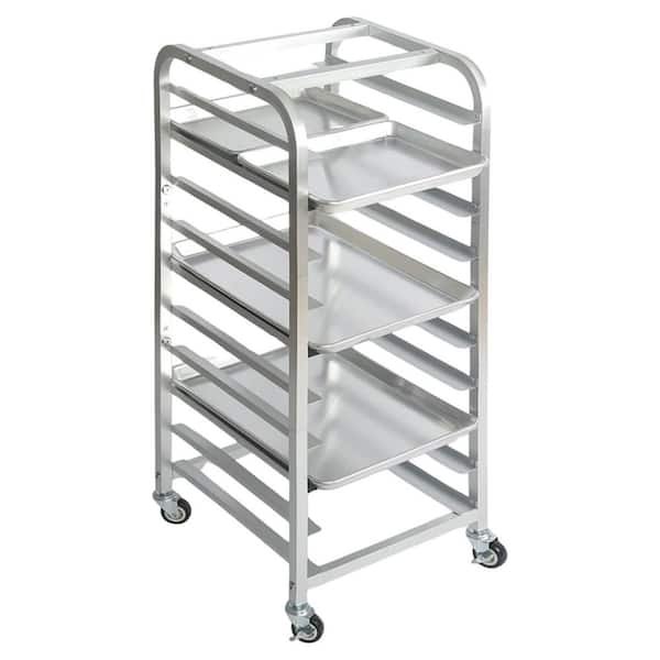 Aluminum 10-Tier Sheet Pan Rack for Cooling - Rolling Cart for Home Kitchen with Wheels, Fits Half & Quarter Sheet Pans