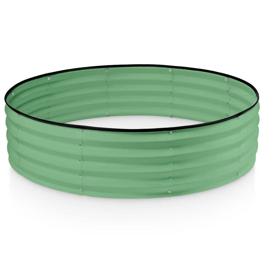 4x4x1ft Round Galvanized Steel Raised Garden Bed, Outdoor Raised Planter Bo