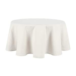 Honeycomb Modern Farmhouse 70 in. Round Beige Cotton Tablecloth