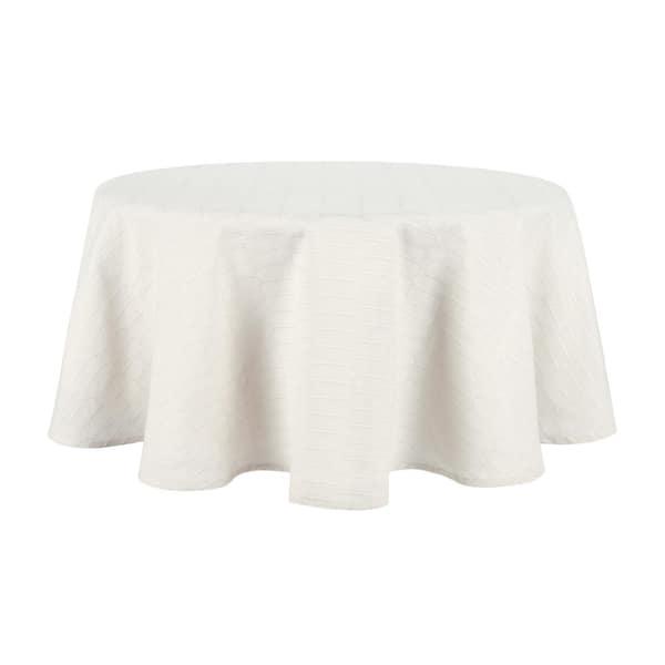 MARTHA STEWART Honeycomb Modern Farmhouse 70 In. Round Beige Cotton ...