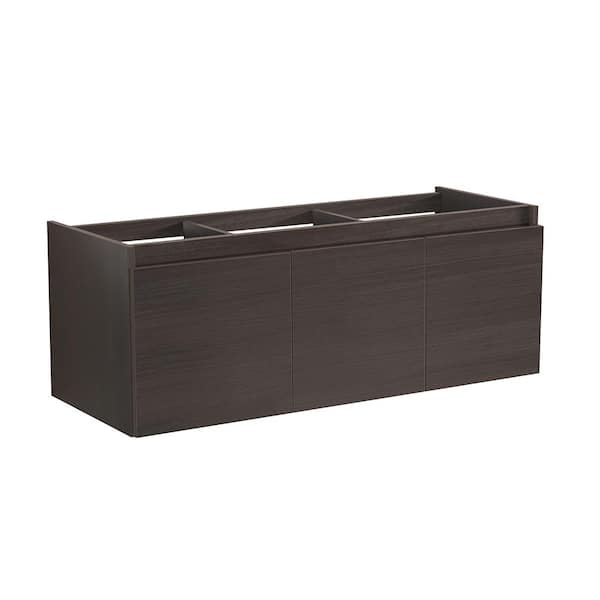 Fresca Mezzo 60 in. Modern Wall Hung Bath Vanity Cabinet Only in Gray Oak