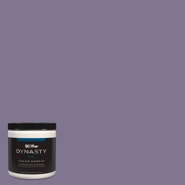 BEHR DYNASTY 8 oz. #650F-5 Purple Statice Satin Enamel Stain-Blocking Interior/Exterior Paint and Primer Sample