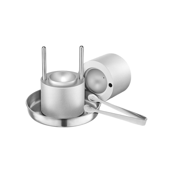 Ice Ball Press 2.1 in. Ice Ball Maker Aviation Aluminum Ice Ball Press Kit for 53 mm Ice Sphere, with Tong and Drip Tray