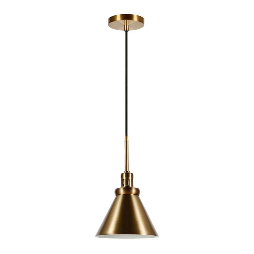 Zeno 10" Brass Finish Industrial Pendant Light
