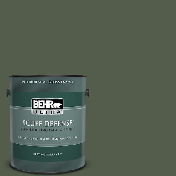 BEHR ULTRA 1 gal. #430F-7 Windsor Moss Extra Durable Semi-Gloss Enamel Interior Paint & Primer
