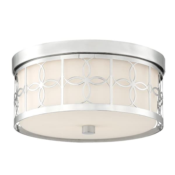 Crystorama Anniversary 2-Light Polished Nickel Flush Mount