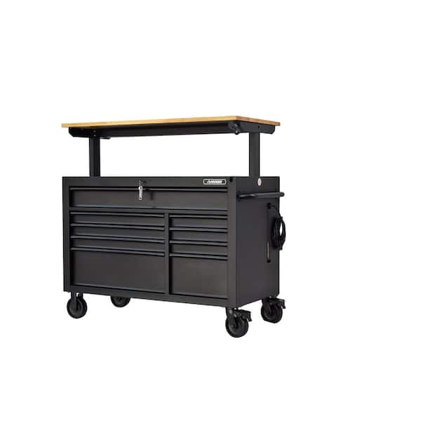 Husky 52 in. W x 25 in. D Heavy Duty 9-Drawer Mobile Workbench