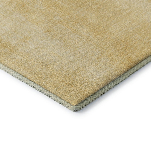 Mayfield Premium Machine Washable Indoor/Outdoor Geometric AMF627 Gold 1 ft. 8 in. x 2 ft. 6 in. Area Rug