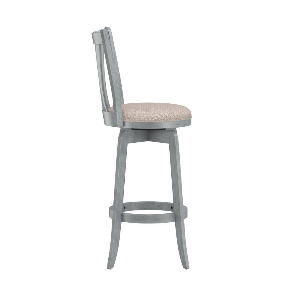 Savana 30" Blue Wirebrush Cream Swivel Wood Barstool