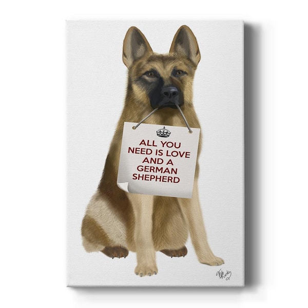Wexford Home Love and German Shepherd By Wexford Homes Unframed Giclee Home Art Print 48 in. x 32 in.