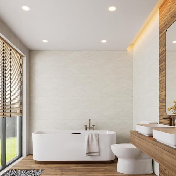 Biomim Concept Sand 12 in. x 35 in. Ceramic Wall Tile (11.63 sq. ft./Case)