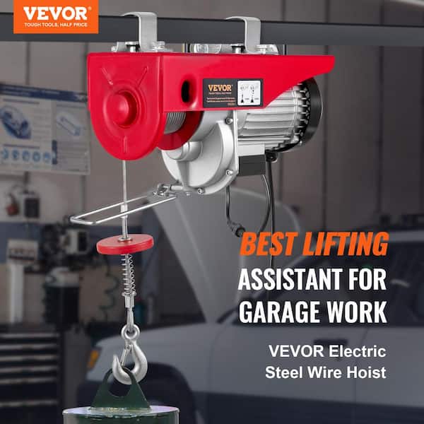 2200 lbs. Electric Chain Hoist 1600W 110V Electric Steel Wire Winch with Wireless Remote Control for Garage, Warehouse