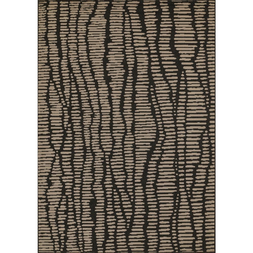 Charcoal Chic 5'3" x 7'6" Synthetic Flat Woven Rug