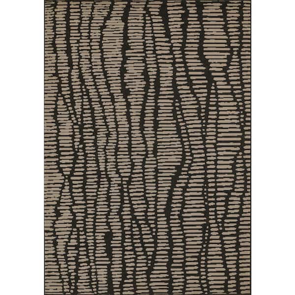 Momeni Baja Charcoal 7. ft X 10 ft. Abstract Easy Care Area Rug