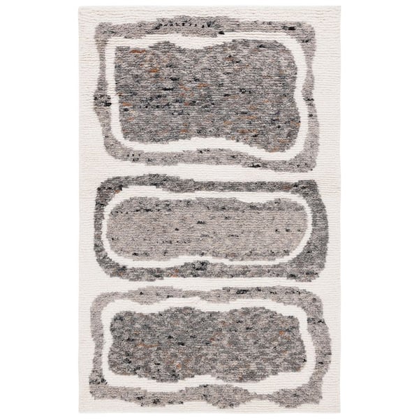Casablanca 5 ft. x 8 ft. Ivory/Dark Gray Abstract Rectangle Area Rug