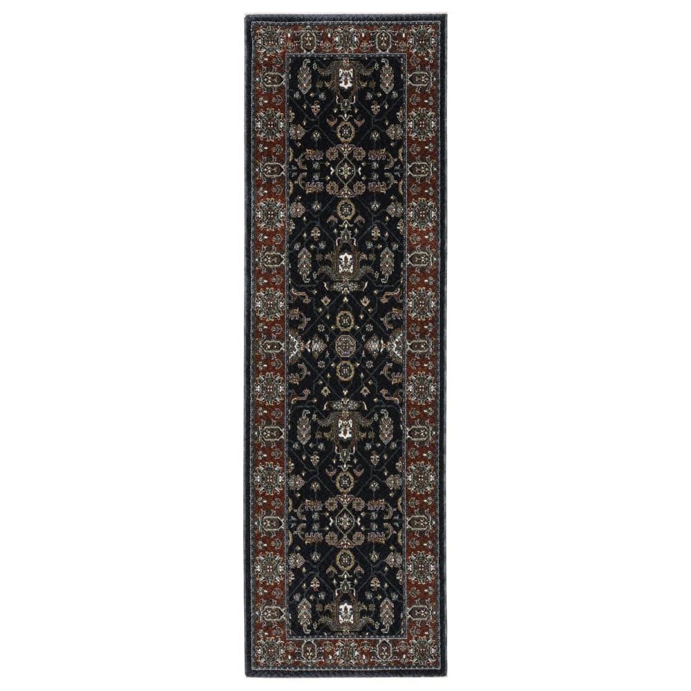 HomeRoots 2 ft. x 8 ft. Gold Oriental Washable Area Rug 2000575741 ...