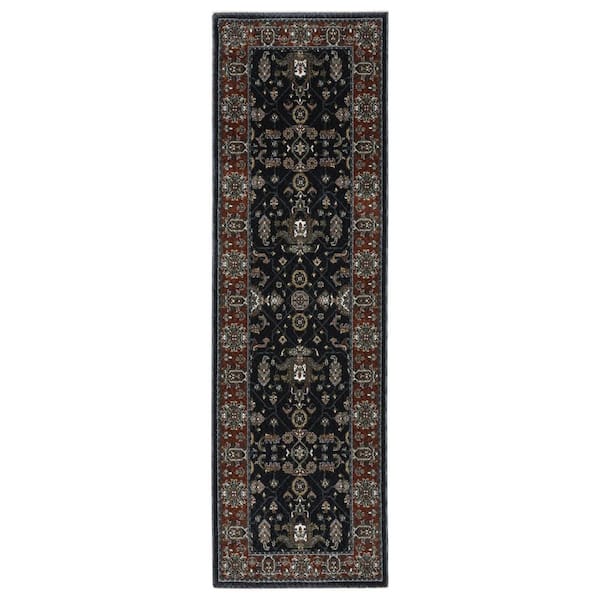 2 ft. x 8 ft. Gold Oriental Washable Area Rug