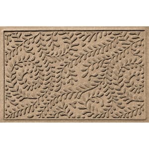 WaterHog Boxwood Camel 35 in. x 59 in. PET Polyester Indoor Outdoor Doormat