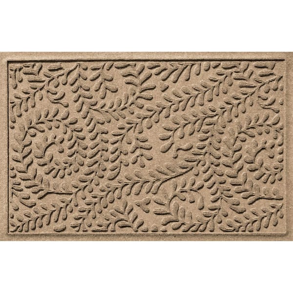 WaterHog Boxwood Camel 35 in. x 59 in. PET Polyester Indoor Outdoor Doormat