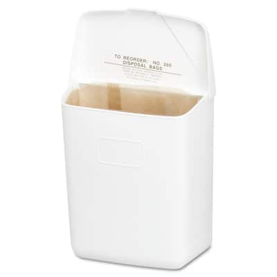 Wall Mount Sanitary Napkin Receptacle-ABS, PPC Plastic, White