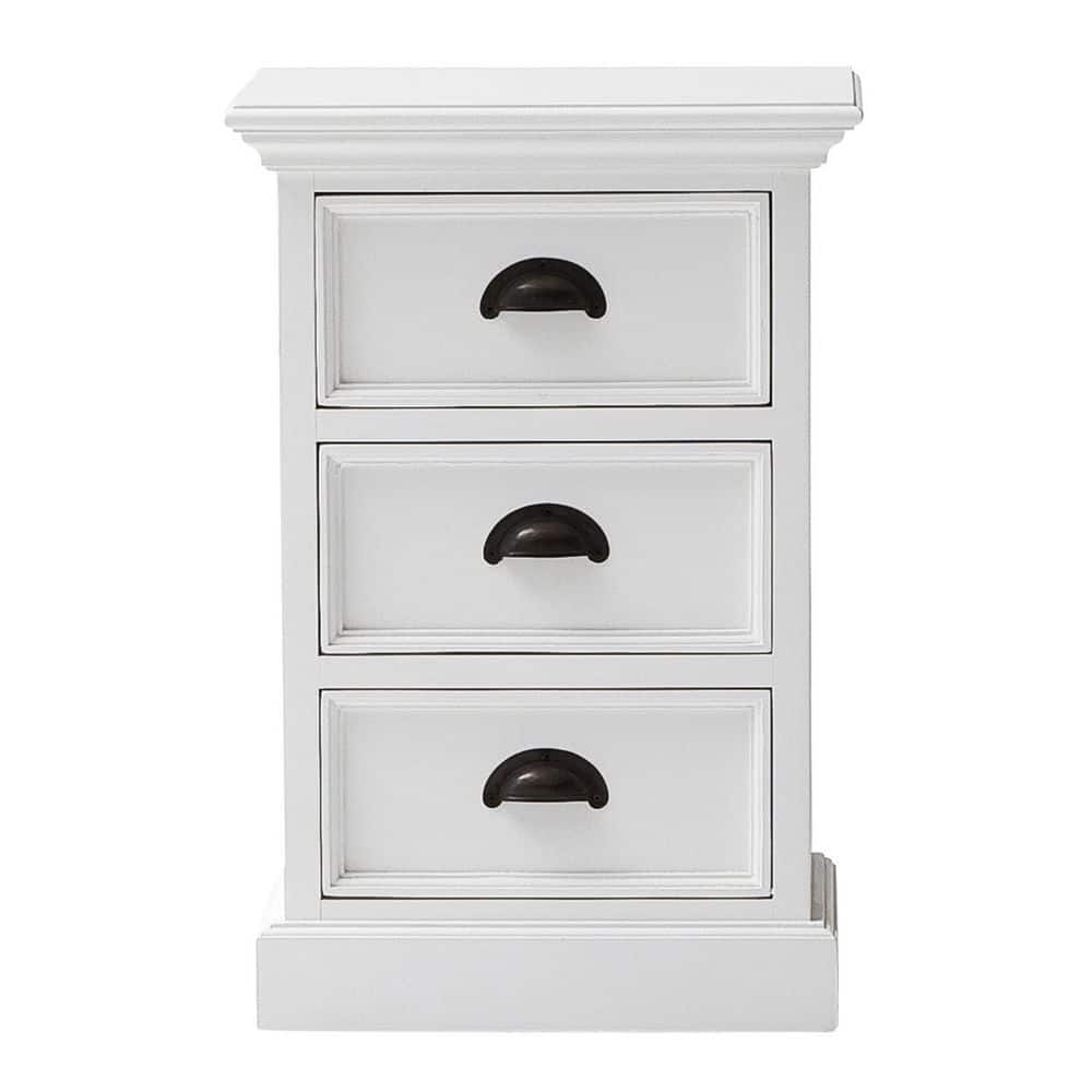 White 3 Drawer 15.75 in. W Nightstand