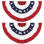 ANLEY 6 ft. x 3 ft. USA Pleated Half Fan Flag - American US Bunting ...