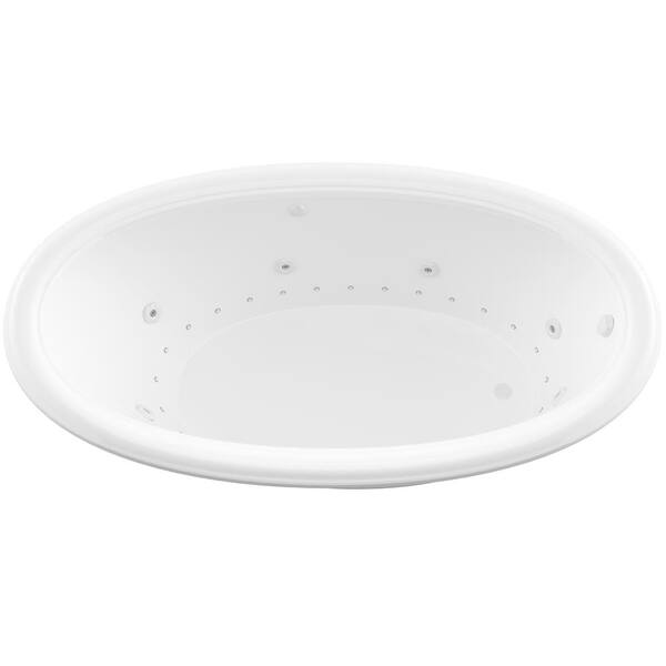 Topaz Diamond Series 70 in. Oval Drop-in Whirlpool and Air Bath Tub in White Topaz Diamond Series 70 in. Oval Drop-in Whirlpool and Air Bath Tub in White