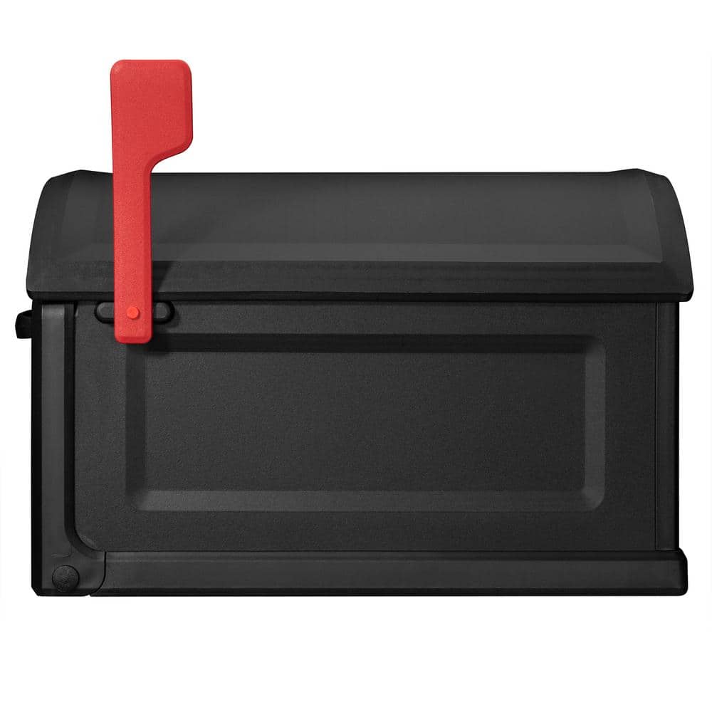 Extra Large Black Plastic Post Mount Mailbox
