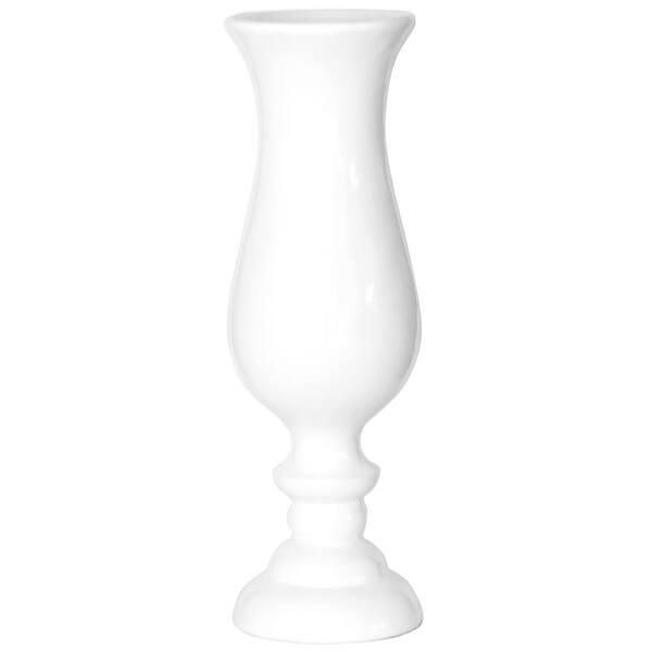 Uniquewise 30 in. H White Modern Fiberglass Goblet Shape Floor Vase