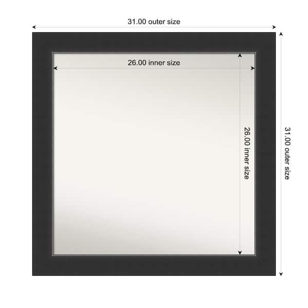 Amanti Art Corvino Black 31 in. x 31 in. Custom Non-Beveled Wood Framed Bathroom Vanity Wall Mirror